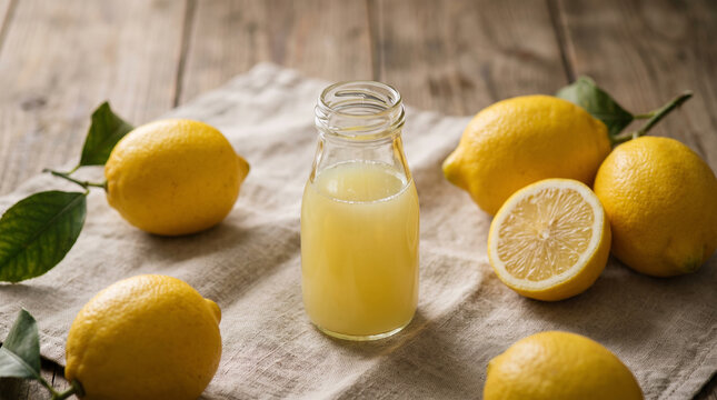 Homemade lemonade in a mason jar with fresh lemons and mint leaves on a rustic wooden table for summer refreshment lemon juice day kitchen utensile lemonade photo lemonade