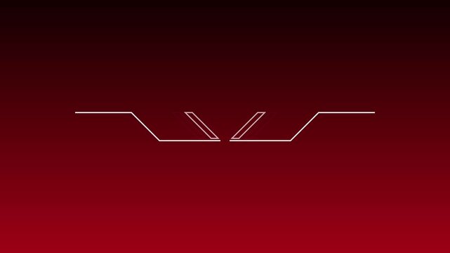 White red futuristic linear HUD divider tech callout element dark red background 25fps