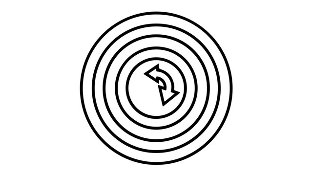 Abstract circular ripple design with arrow pointing inward representing a convergence or focus effect for marketing materials.