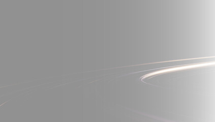 Abstract glowing curve on black background, futuristic orbit trace line overlay. Minimalist dark warm gold horizon backdrop, elegant premium presentation slide design PNG © Aura Canvas