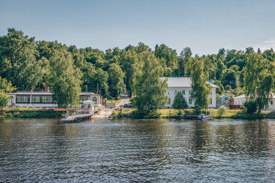 Houses on the Volga River in Ples, Russia