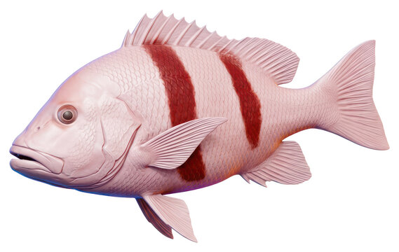 Sheepshead Fish Isolated on White Background