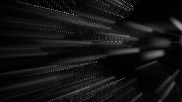 Monochrome Digital Particle Light Speed Warp Motion Seamless Loop