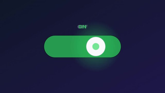 Interactive toggle switch animation: turning on and off ui interface 4k