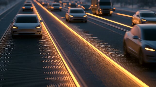Detailed Sectional Visualization of Wireless Charging Coils for Electric Vehicles on a Highway