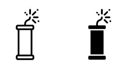 Firecracker icon, festive celebration symbol, explosive pyrotechnic element, vector graphic asset © AESAAKTER