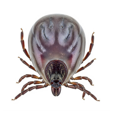 A small brown dog tick insect