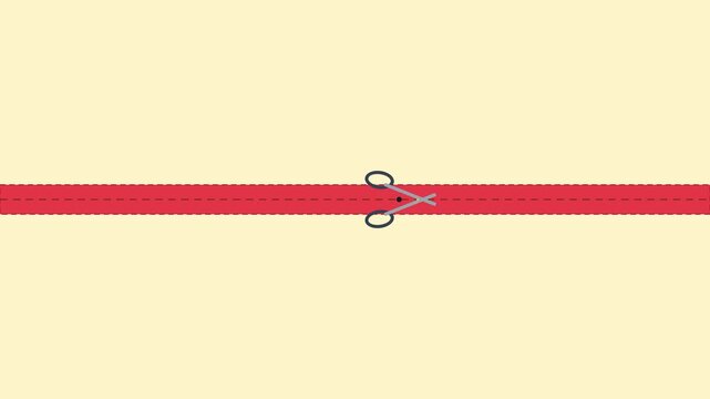 Red zipper opening animation: smooth horizontal motion for seamless transitions and creative projects 4k