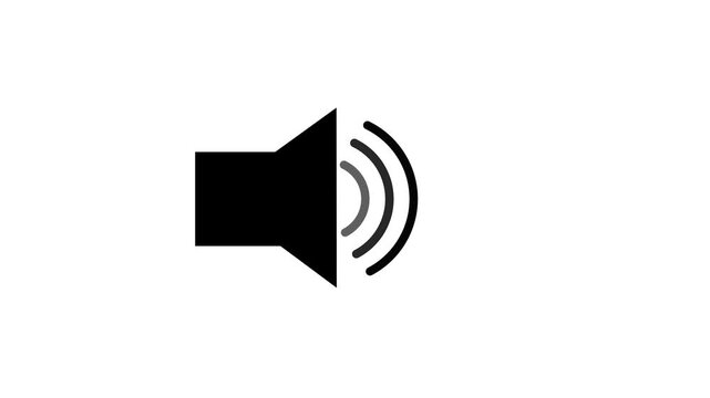 Speaker Volume Control Icon Animating From Muted To Full Sound