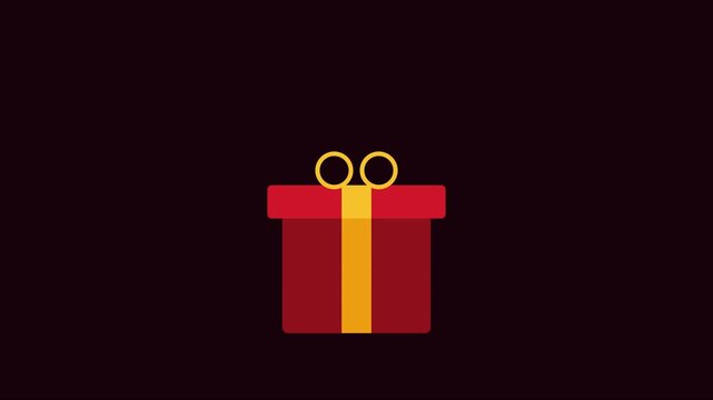 Animated red gift box opening and closing loop for holiday celebrations and surprise reveals animation 4k