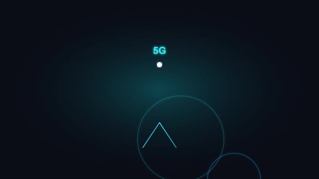 5 g network connection technology abstract motion animation 4k background, with digital circles, and data signal, connectivity concept