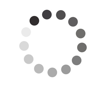 Loading spinner icon with circular gradient dots representing progress and waiting status