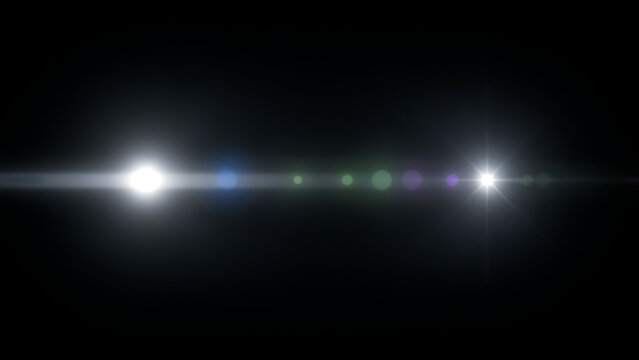 Abstract horizontal lens flare light leak with anamorphic cinematic abstract reflection lighting contrast