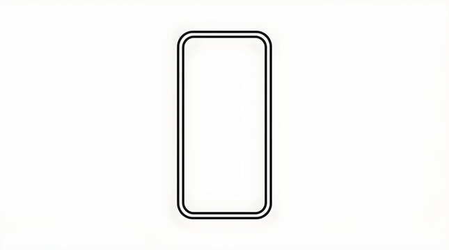 A clean, minimalist outline of a modern smartphone, isolated on white background. Ideal for technology, app development, or digital communication.