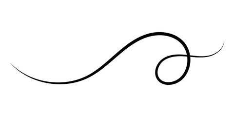Obraz premium Elegant black ink swirl line flourish design element