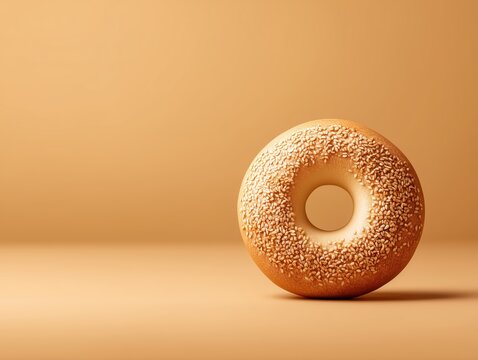 fresh bagel on a simple background