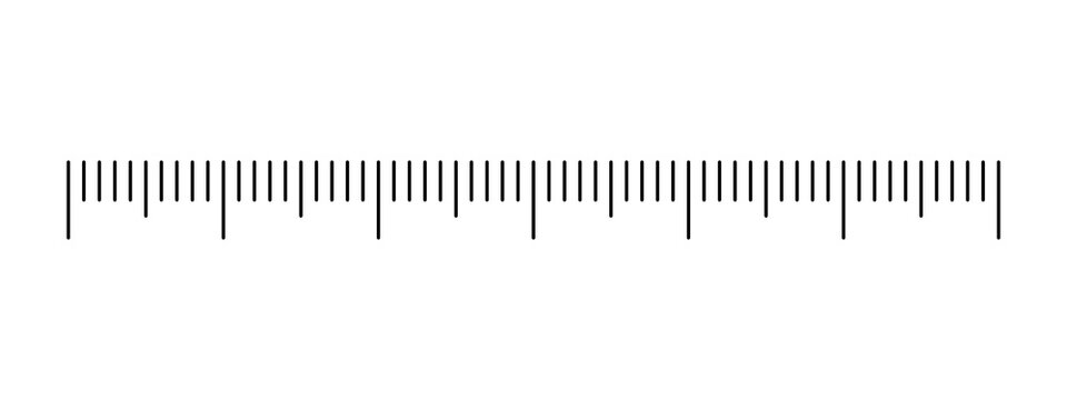 Black ruler scale measurement markings on a straight horizontal line