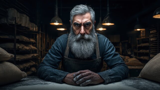 artisan baker in a rustic bakery