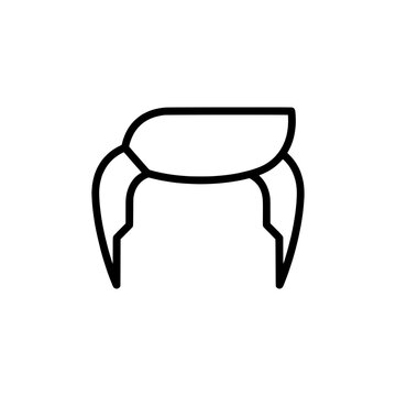 Men's short textured hairstyle with a defined quiff outline line art vector icon