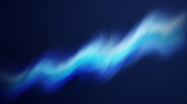 Abstract blue light trail on dark background, ethereal glowing wave of energy, soft motion blur of electric blue light, futuristic digital background