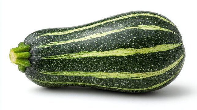 Whole fresh green zucchini courgette. AI generated image