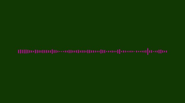 lines audio wave visualization with neon audio waveform spectrum animation, Music equalizer, Audio visualiser, music equalizer bars pulse, podcast voice waveform on green background, 4k loop