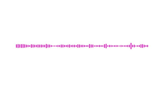 lines audio wave visualization with neon audio waveform spectrum animation, Music equalizer, Audio visualiser, music equalizer bars pulse, podcast voice waveform on white background, 4k loop