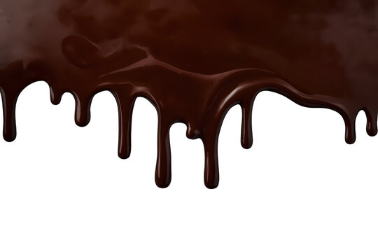 Melted chocolate syrup dripping border