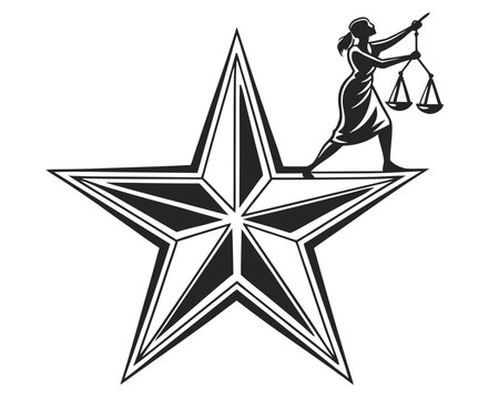 Modern 2027 abstract star emblem logo with balanced geometric shapes and premium minimalist styling, solid black vector on a pure white background