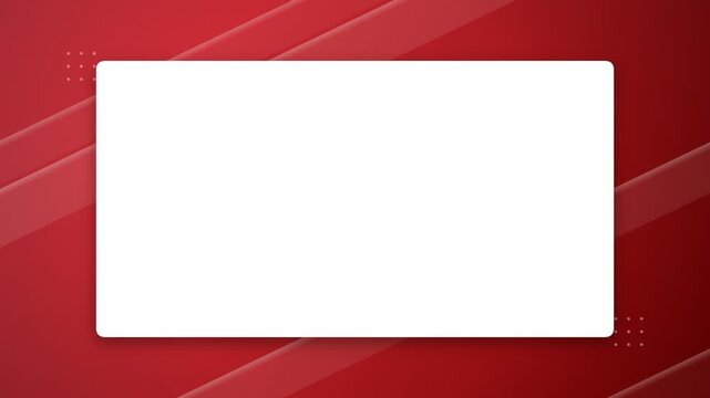 Blank white rectangular frame on red background