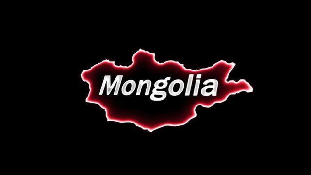 Mongolia Highlighted on World Map with Country Location Animation