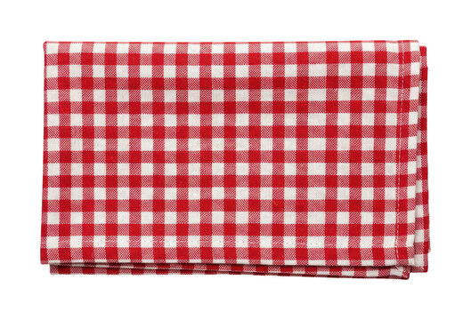 Red gingham napkin png Checkered cloth cutout Red white tablecloth png Picnic napkin cutout Gingham kitchen towel png Folded dishcloth isolated transparent background image