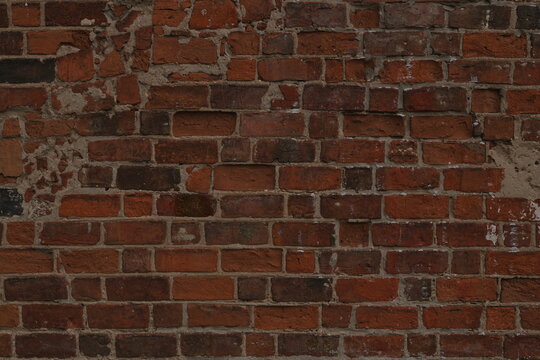 Rustic Red Brick Wall Texture Background - Aged Weathered Surface for Urban Design Grunge Overlays