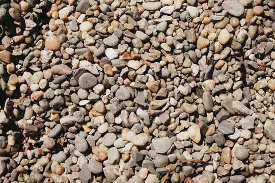 Abstract Earthy Pebble Gravel Texture Background Wallpaper - Neutral Beige Gray Brown Tones for Nature Construction Designs