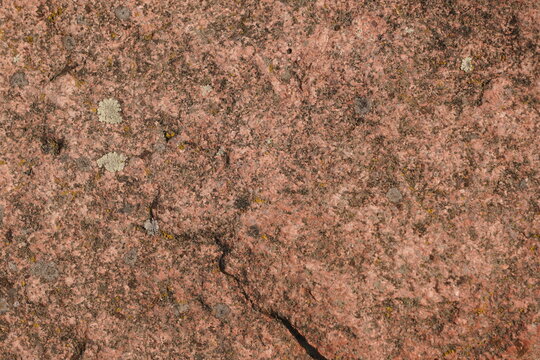 Earthy Reddish-Brown Stone Texture Background for Abstract Wallpaper Design Natural Rough Granite Sandstone Surface with Lichen Detail Microstock Asset
