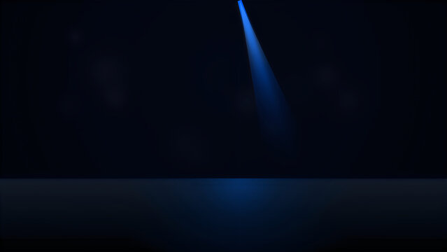 Blue light beam in dark space