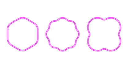 Pink neon frames set isolated on transparent background © Osman Hadi