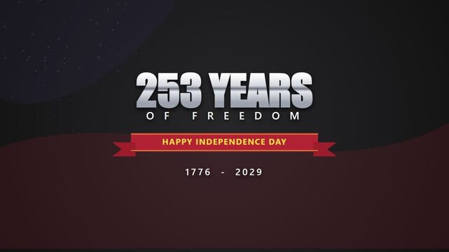 Independence day celebration banner with text 253