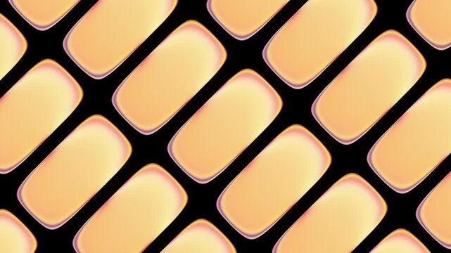 Glowing Metallic Colorful rectangle Grid on Black Background