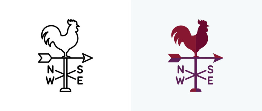 Gallic Rooster Weathervane Icon Celebrating the French Beaujolais Nouveau Wine Festival Tradition