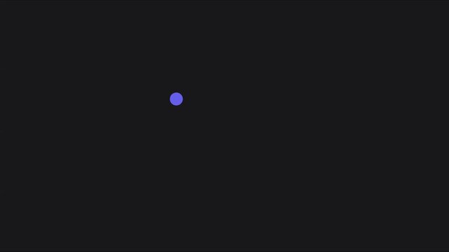 Minimalist loading spinner animation with purple dot moving on dark 4k background, progress waiting