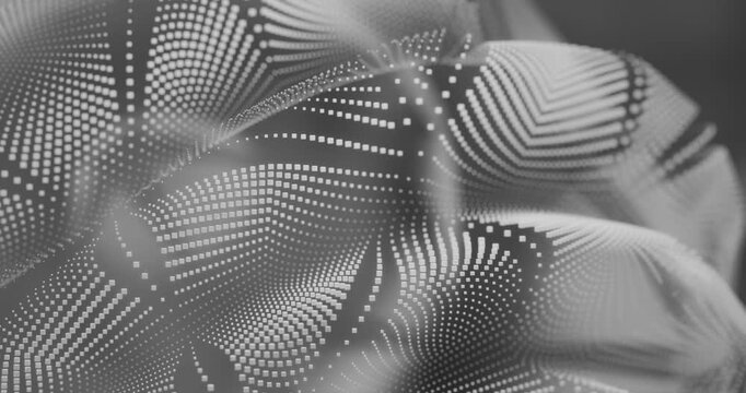 Abstract flowing dot wave background looping video