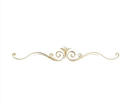 Elegant golden vintage flourish divider isolated on white background