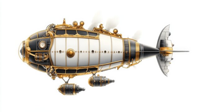 Futuristic Steampunk Airship