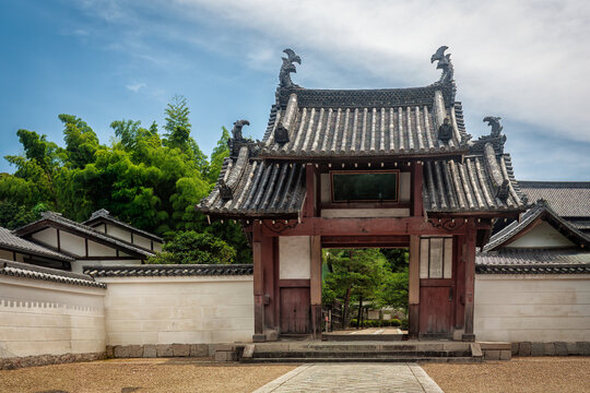 Majestic Gate of the Old Manpukuji Temple in Uji, Kyoto