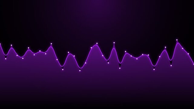 Neon glowing purple audio frequency wave graphic
