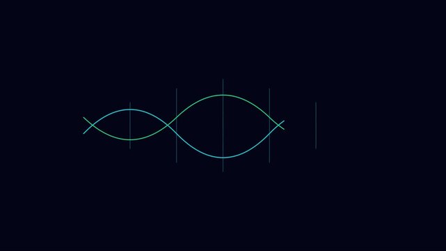 Abstract dna helix animation with pulsing digital data lines for science and technology concepts 4k genetics