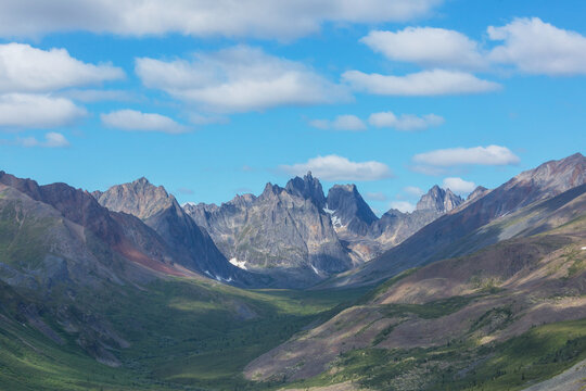 Mountains in polar tundra
