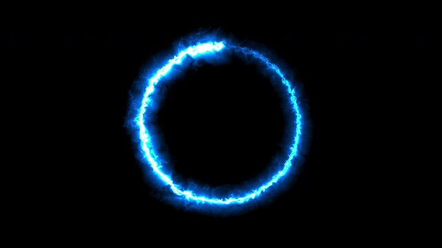 A circle of saber light on a black background, a looping spectrum animation, glowing neon lights.