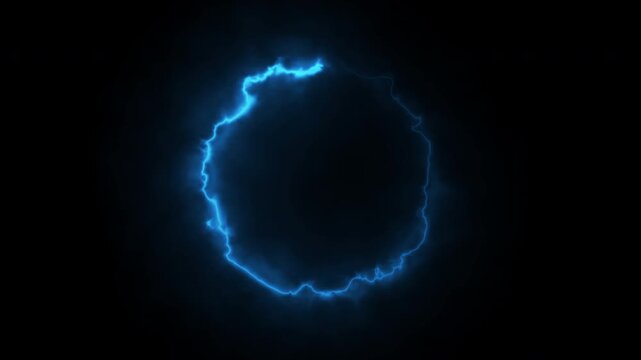 A circle of saber light on a black background, a looping spectrum animation, glowing neon lights.